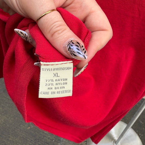 Red Ruffled Collar Top - Picture 7 of 7